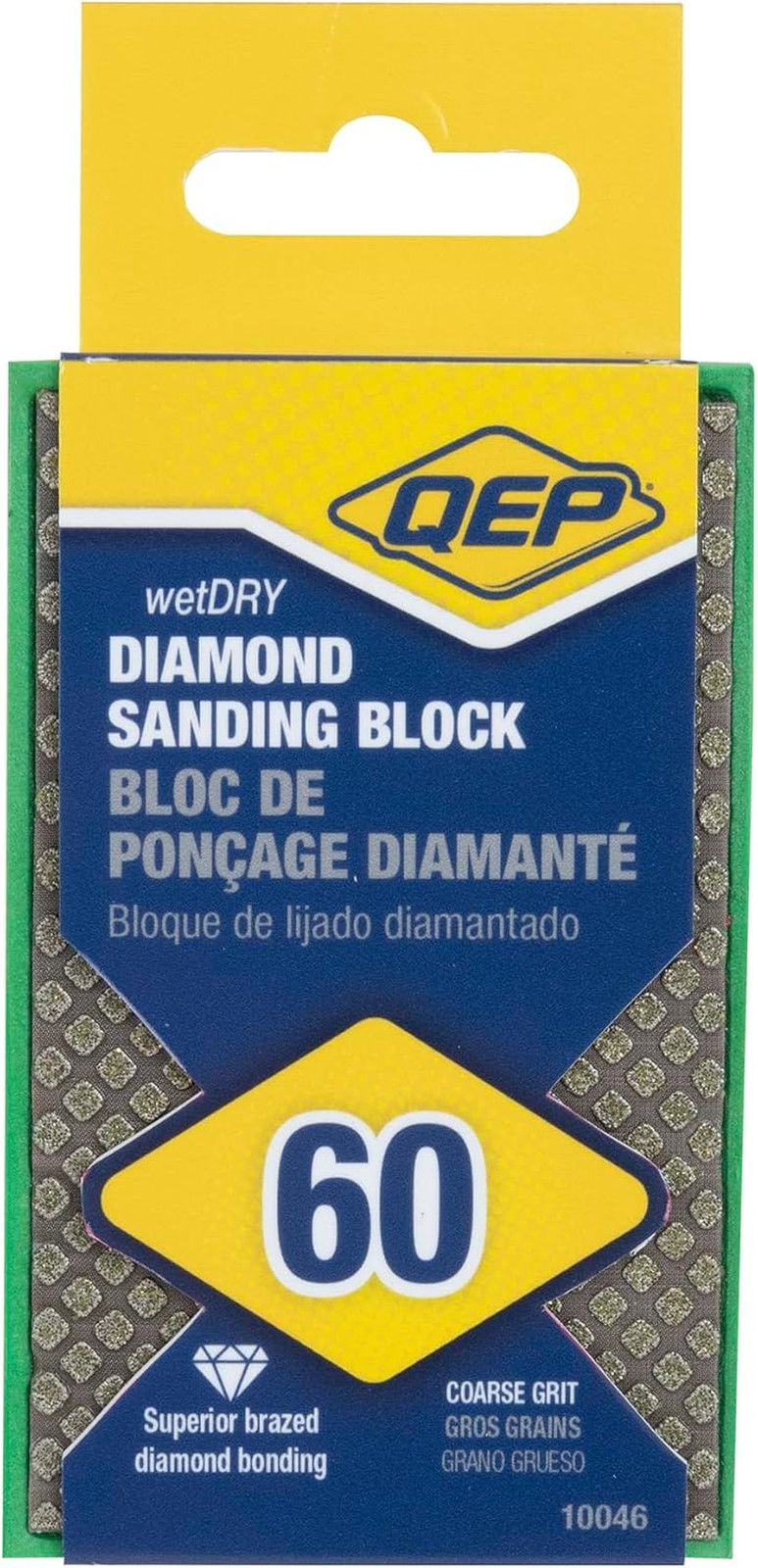 Coarse 60-Grit Diamond Sanding Block for Heavy-Duty Surface Prep
