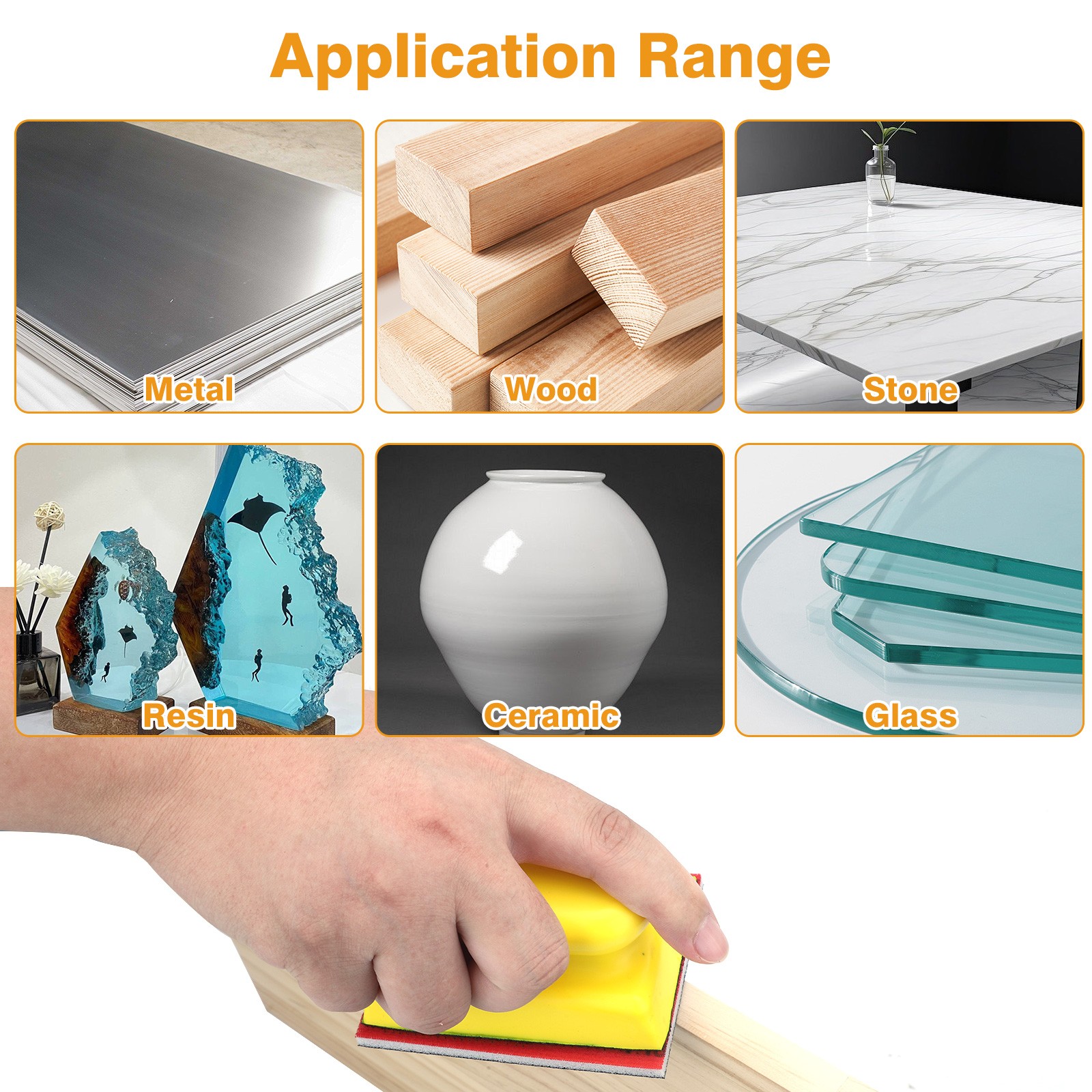 24x Sanding Sponge Set 180-3000 Grit + Hand Sanding Block for Wood Metal Drywall