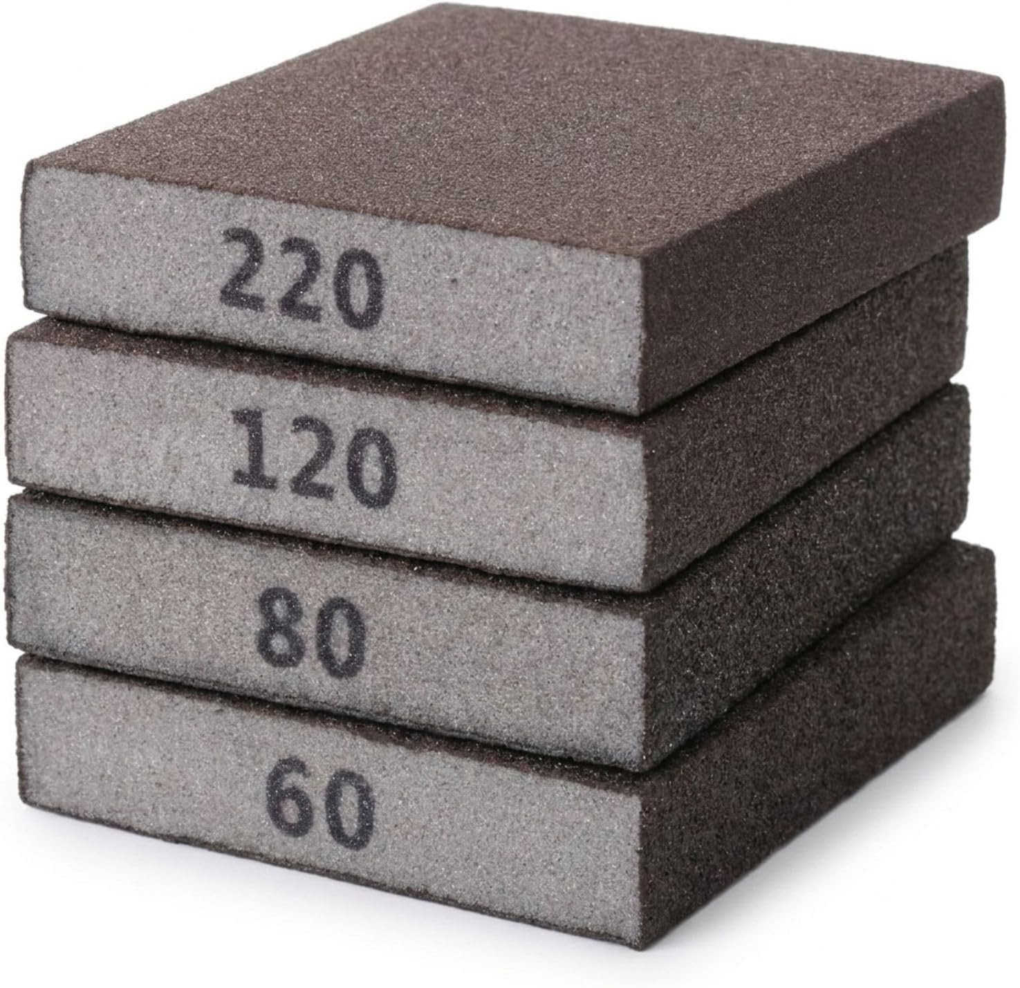 Bates Sanding Sponges, 4-Pack with Grits 60/80/120/220 for Home Projects