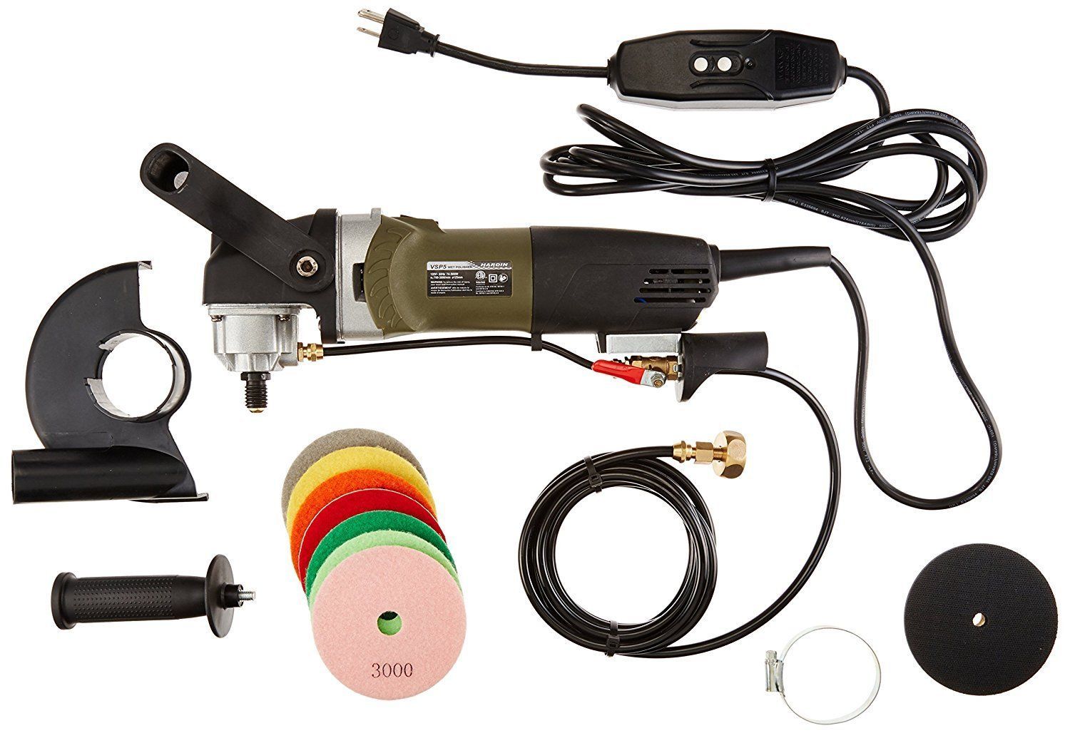 Variable Speed 4″ Granite Marble Wet Polishing Kit with Diamond Pads – HWVPOLSET