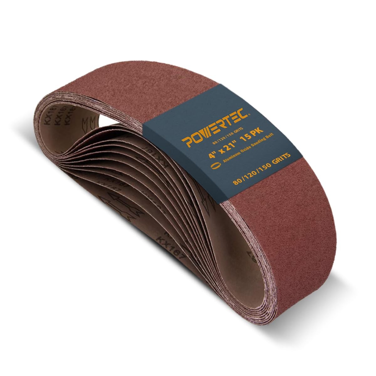 15PK 4 x 21 Inch Sanding Belts for Belt Sander, 5 Each of 80, 120, 150 Grits,…