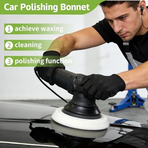 8 Pcs Car Polishing Pads, Lamb Fleece Buffing Pad,Bonnet 5-6 Inches_8 Pack