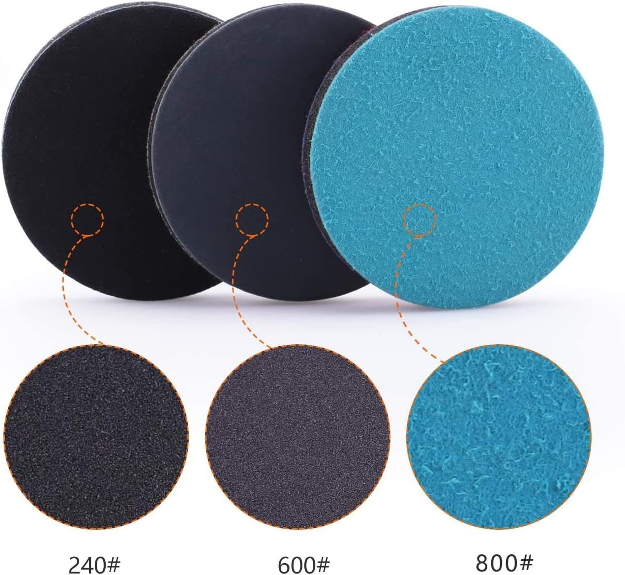 ZFE 5″ Glass Polishing Pads 10pc Wool Felt Disc Buffing Kit M14 Drill Adapter