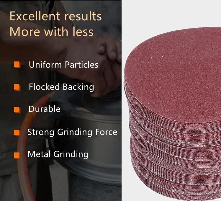 9″ Inch Dia Hook and Loop Sanding Disc 80 Grits Flocking Sandpaper – 10 Pack