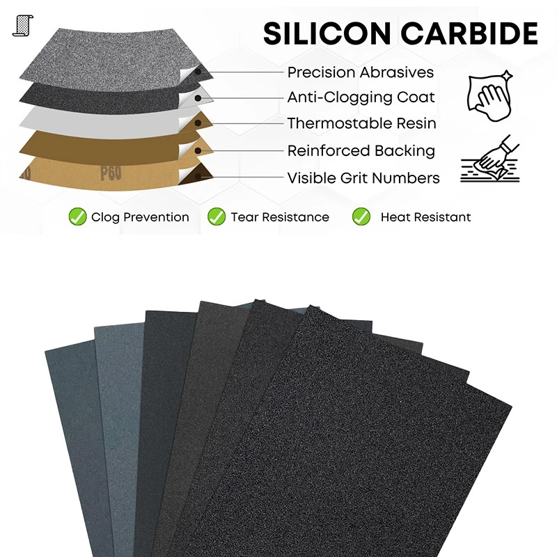 10/20/50 Pcs Sandpaper Set 60-5000 Grit Sand Paper Wet/Dry Sanding Paper Abrasiv