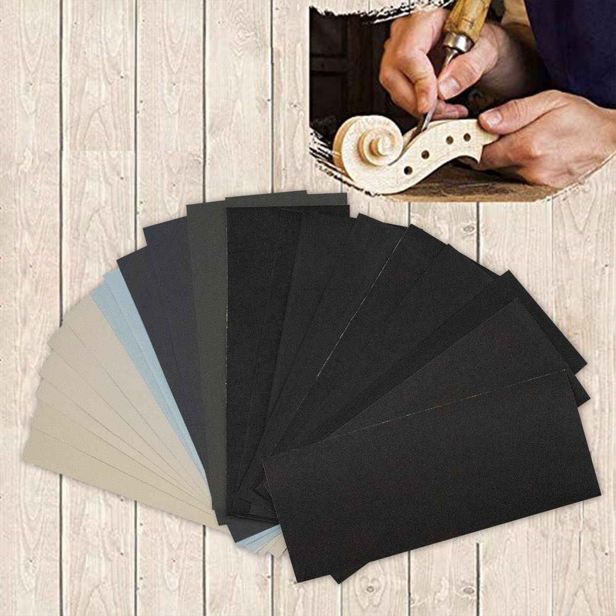 24 Piece Sandpaper Set 2000 to 20000 Grit Wet Dry Abrasive Sheets 9×3.6 Inches