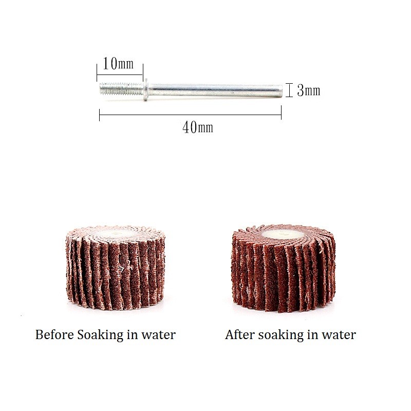 15mm Sanding Sandpaper Flap Wheel Disc 3mm Rod Rotary Tools 80 Grit – 600 Grit