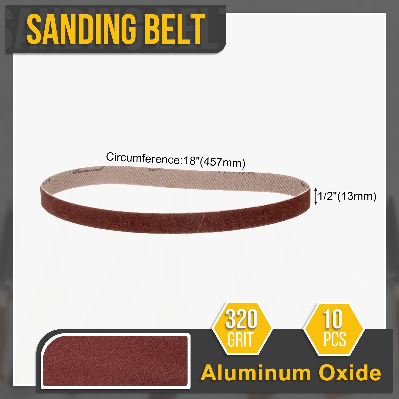 1/2 x 18 Inch Sanding Belt,10 Pcs 320 Grit Knife Sharpener Belts Work Sharpening