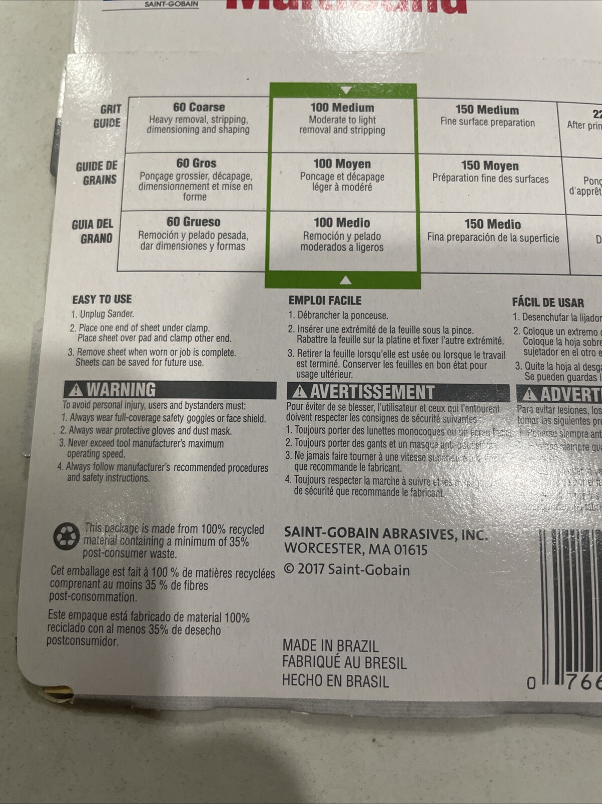 2 Pack Norton 07660748301 Multisand Sheet 4-1/2″x5-1/2″ 100 Grit Sandpaper