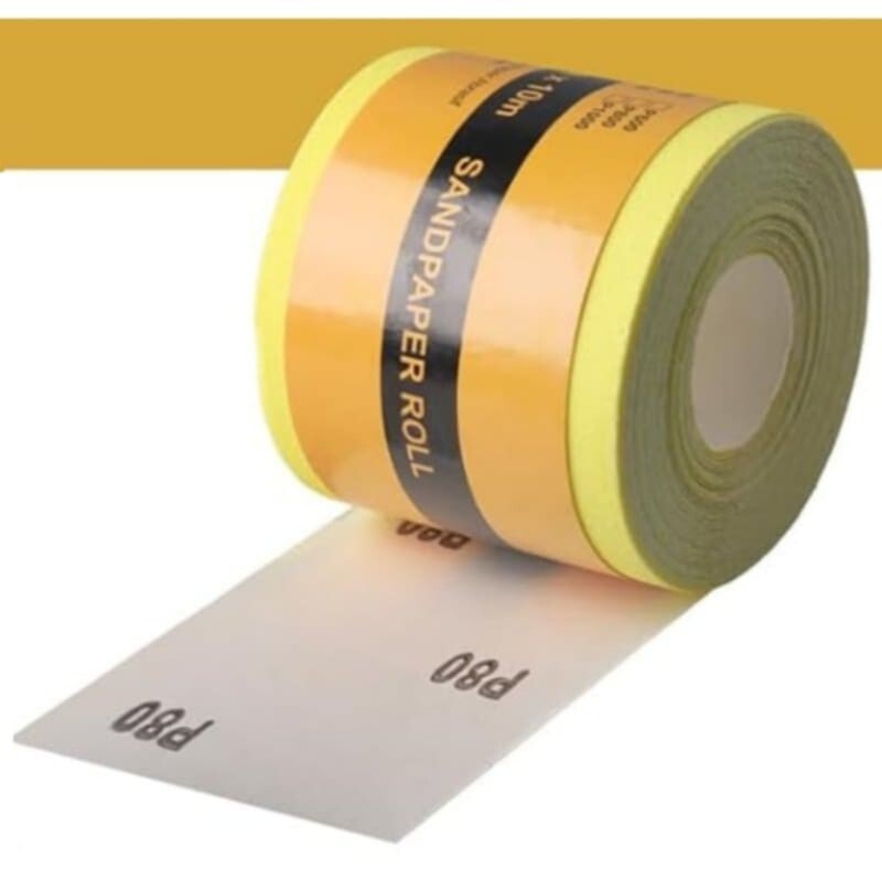 Shineboc Sandpaper Rolls 93mm*10M 80 Grit Quartz Sand Abrasive Sanding Paper