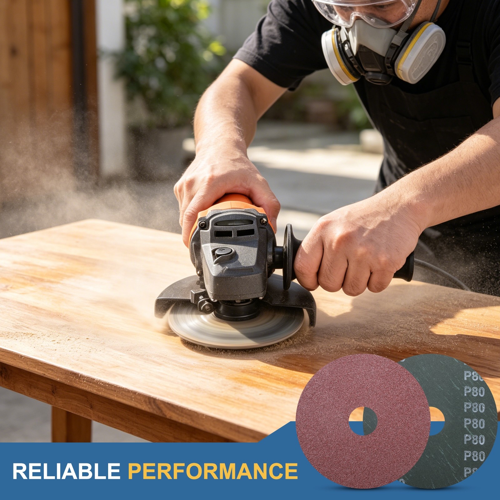 25 Pcs Ceramic Aluminum Oxide Discs – [4.5″ x 7/8″ Arbor Hole, 80 Grits], Red