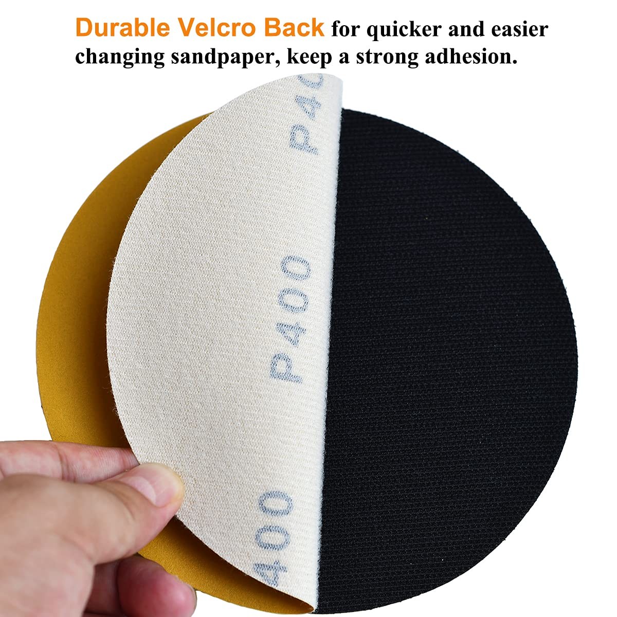 6-Inch 400-Grit Sanding Discs, Hook & Loop, 100-Pack for Automotive & Woodwor…