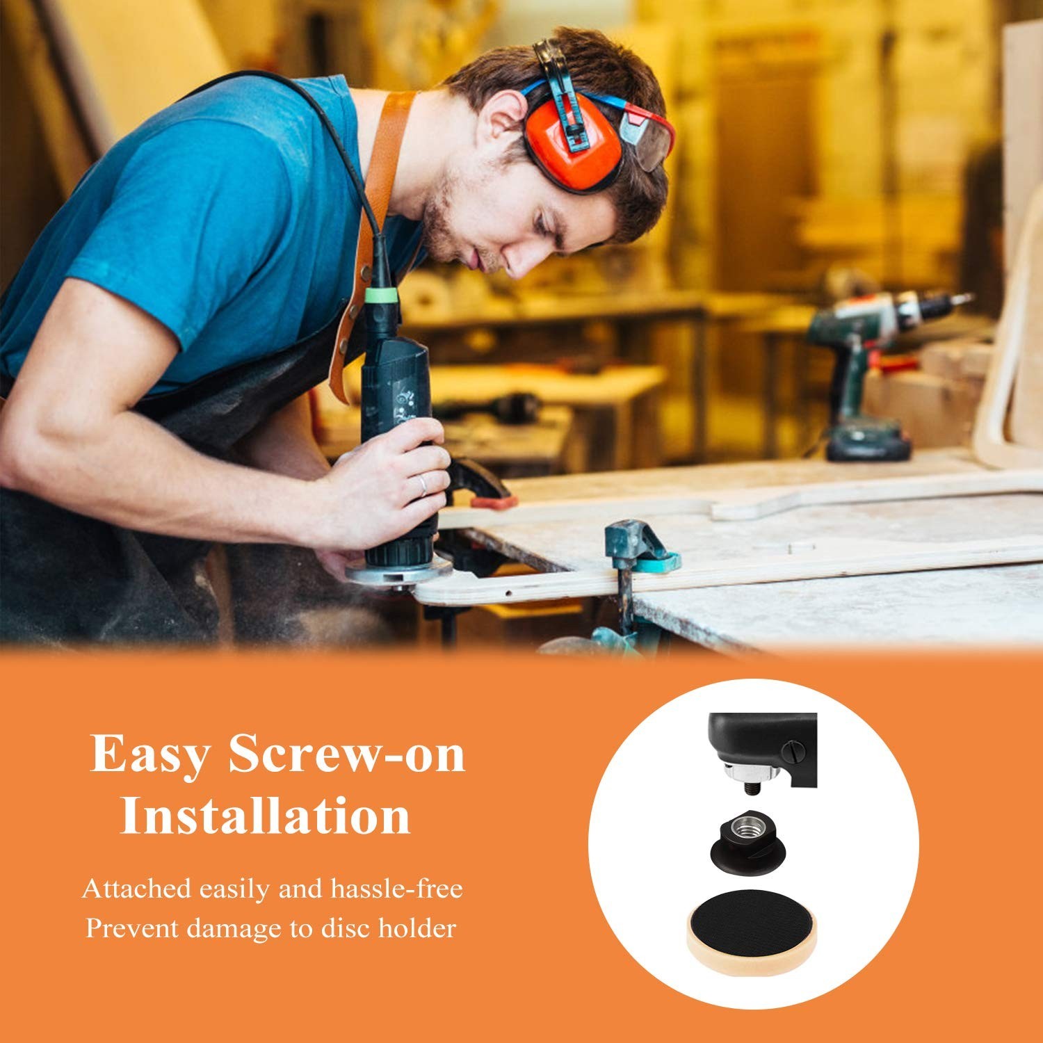 Easy Install 5-Inch Hook and Loop Pad – Perfect for Marble, Stone, and Concrete