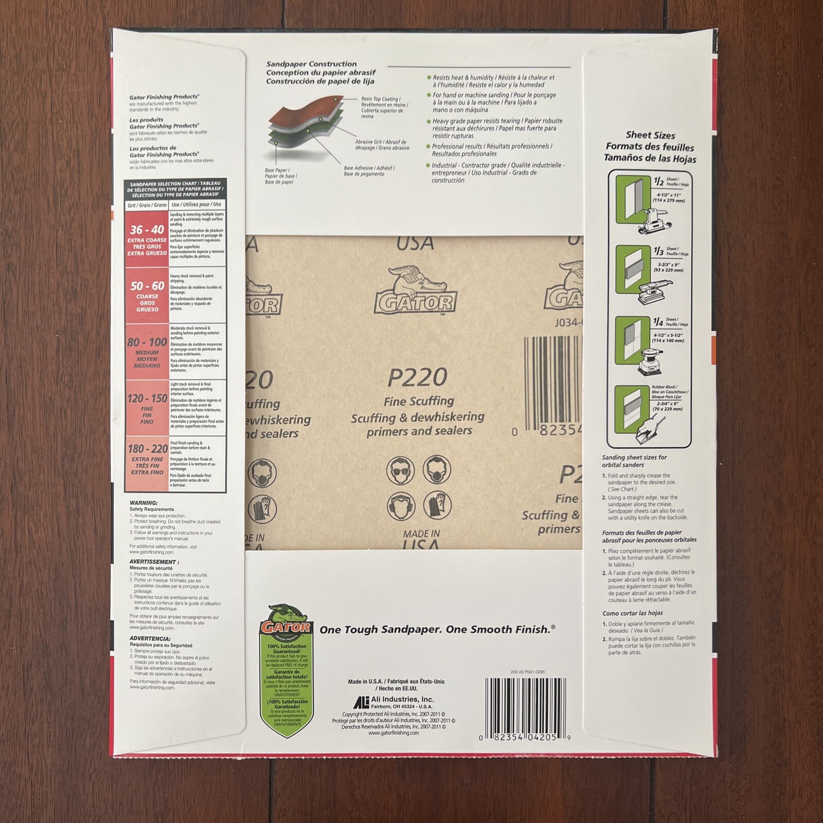 Gator 220 Grit 4205 9″ x 11″ Multi-Surface Sanding Sheets