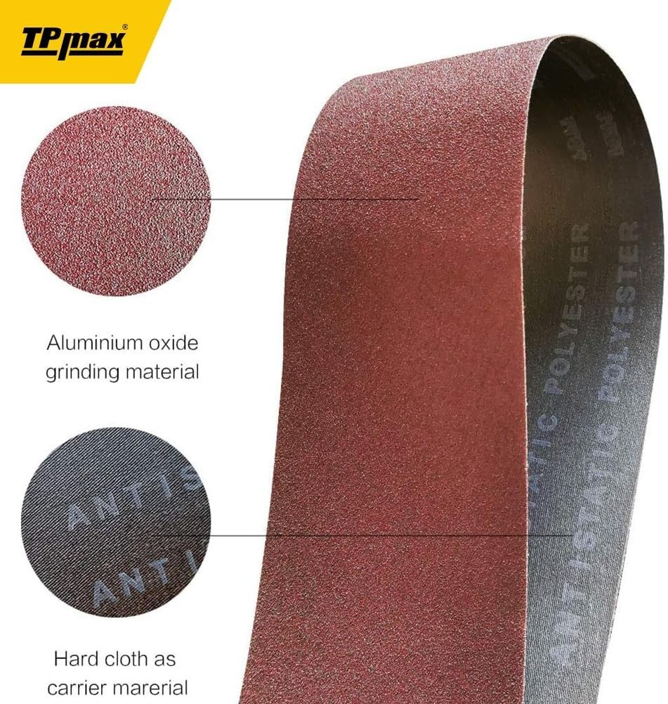 12-Pc 1×42 Inch Sanding Belt Pack – Aluminum Oxide with Grit Variety