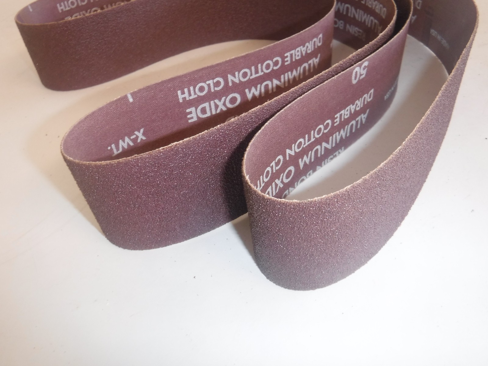 NEW LOT OF 2 NORTON 78072743934 Sanding Belt, 2 In Wx42 In L, AO, 50GR(P)
