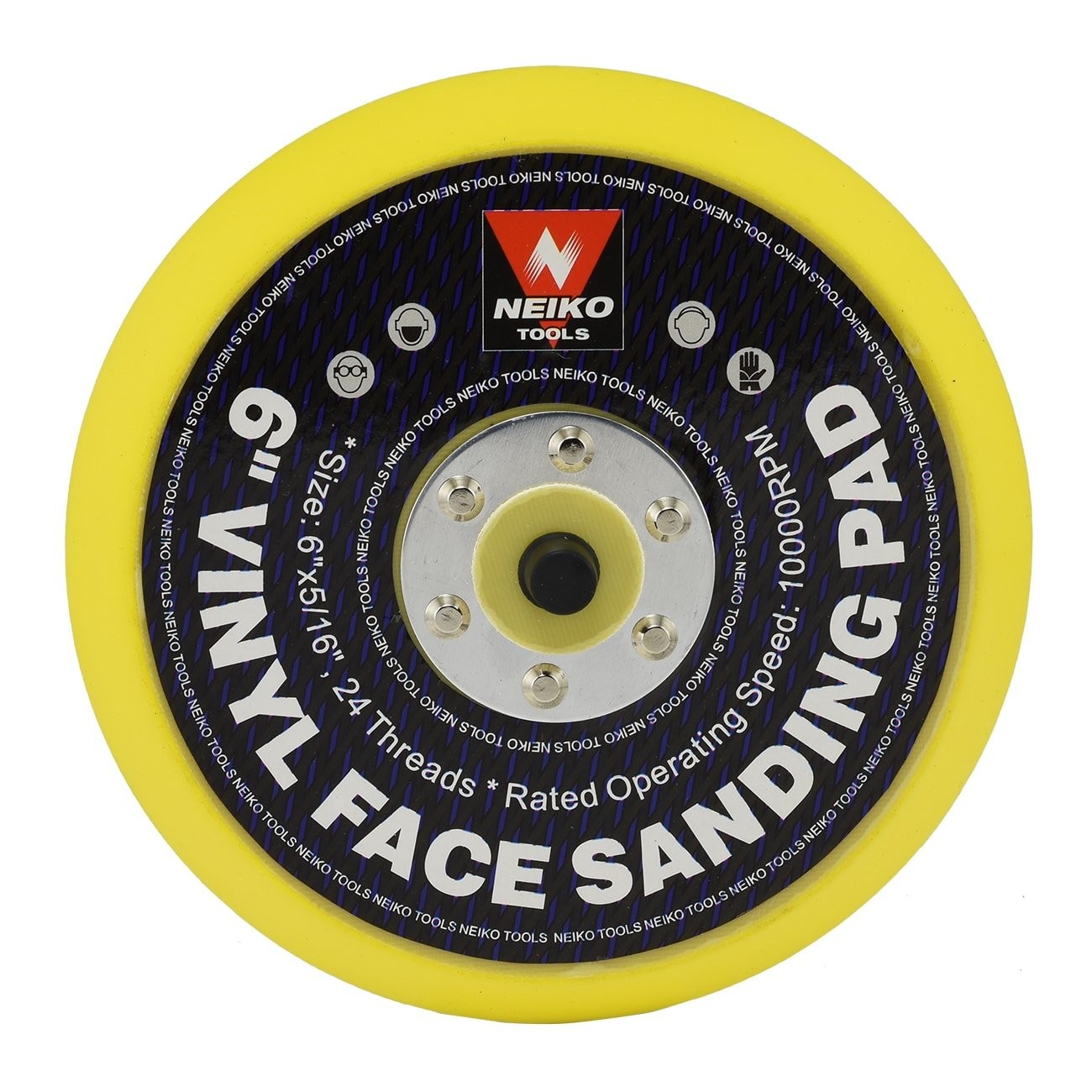 30262A 6″ Sanding Pad with Vinyl PSA Backing, 5/16” Arbor with 24 Thread Moun…