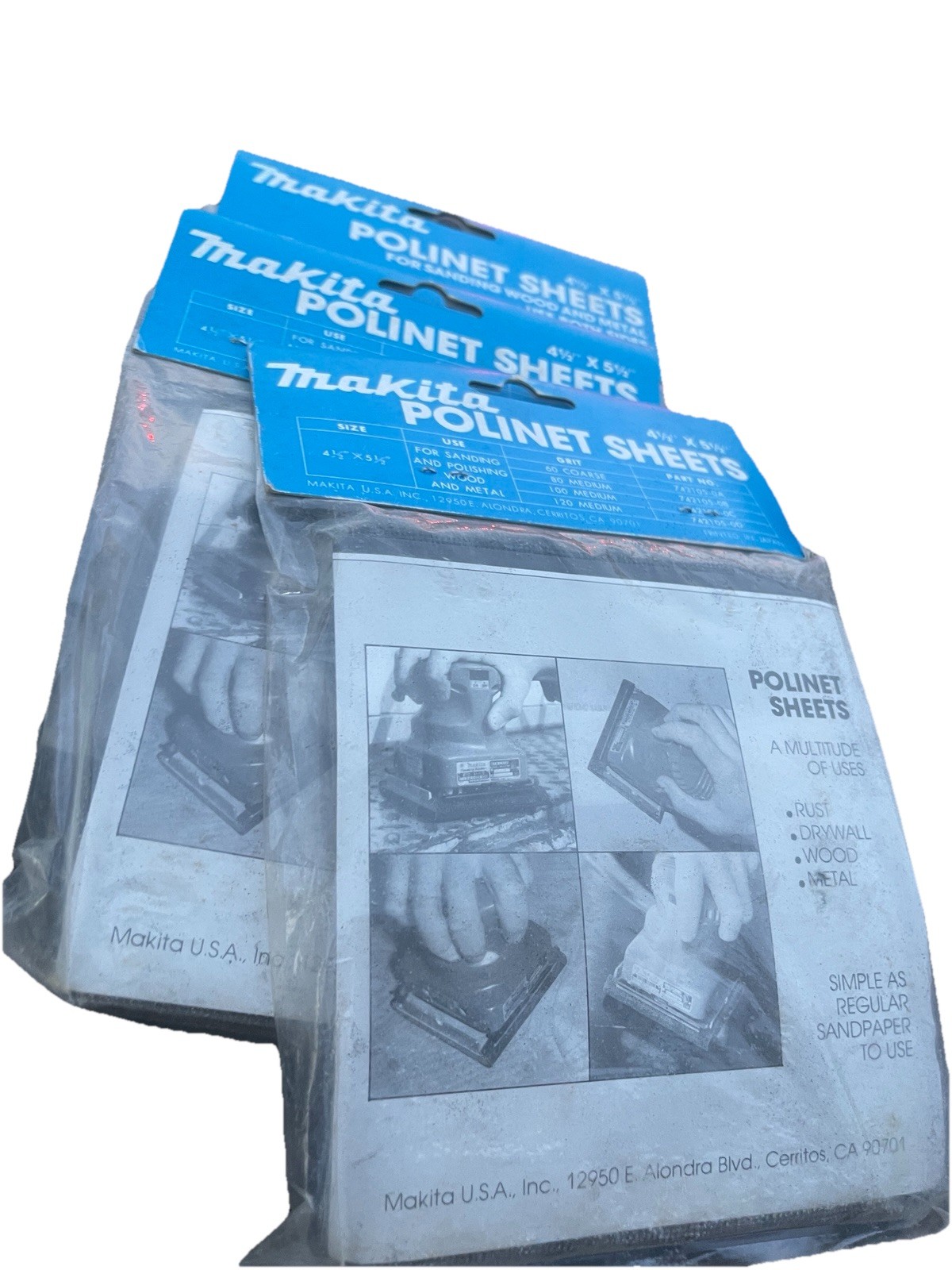 Lot 3 – 742105-0D Makita Polinet Sanding Sht. 4-1/2″ x 5-1/2 120 Grit Pack of 10