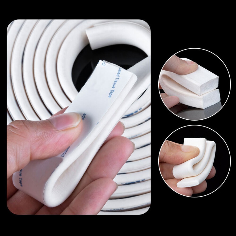 Thick 2-10mm White Self Adhesive Silicone Rubber Sponge Seal Strip Width 10-50mm