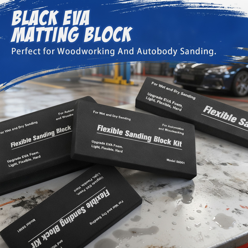 12PCS Sanding Block Kit Flexible EVA Foam Wet or Dry for Automotive or Woodwork