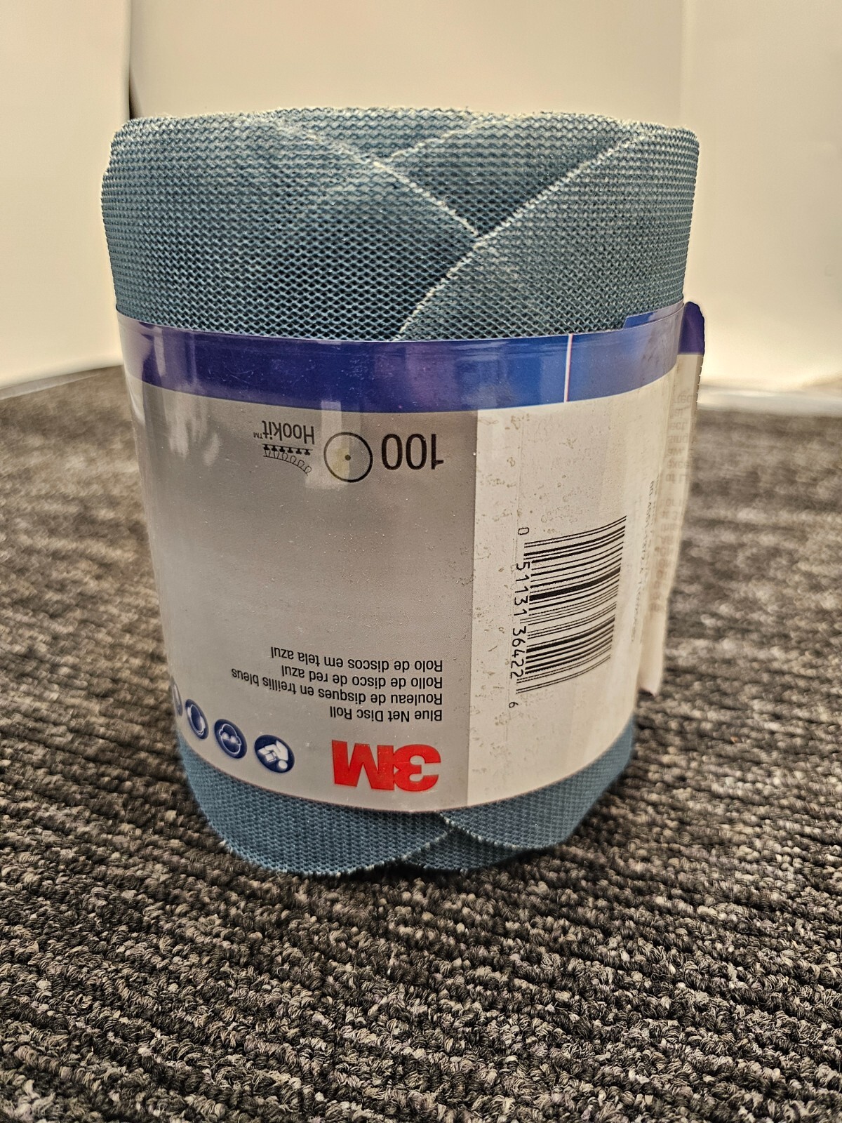 3M 36422 100pc Blue Net Disc Roll 6 in 150+ Grade Virtually Dust-Free Abrasive