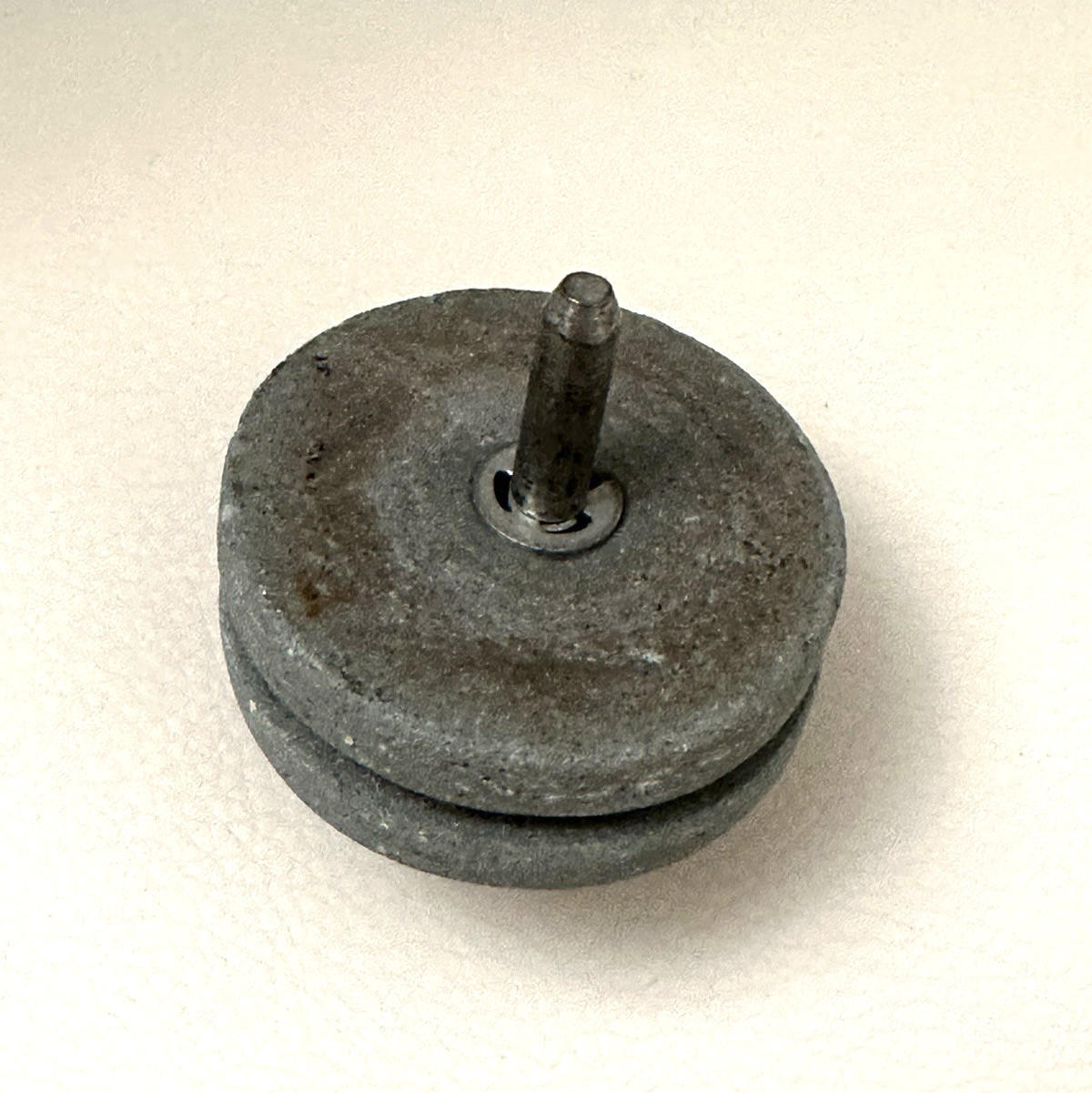 Vintage Grinding Stone Wheel Drill Attachment Set 2 Pc Sharpening Abrasive Tool