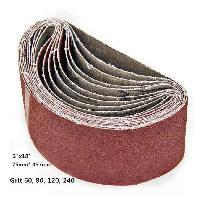 5pcs 3″ x 18″ Sanding Belts 75x457mm Grit 60 80 120 240 Aluminium Oxide