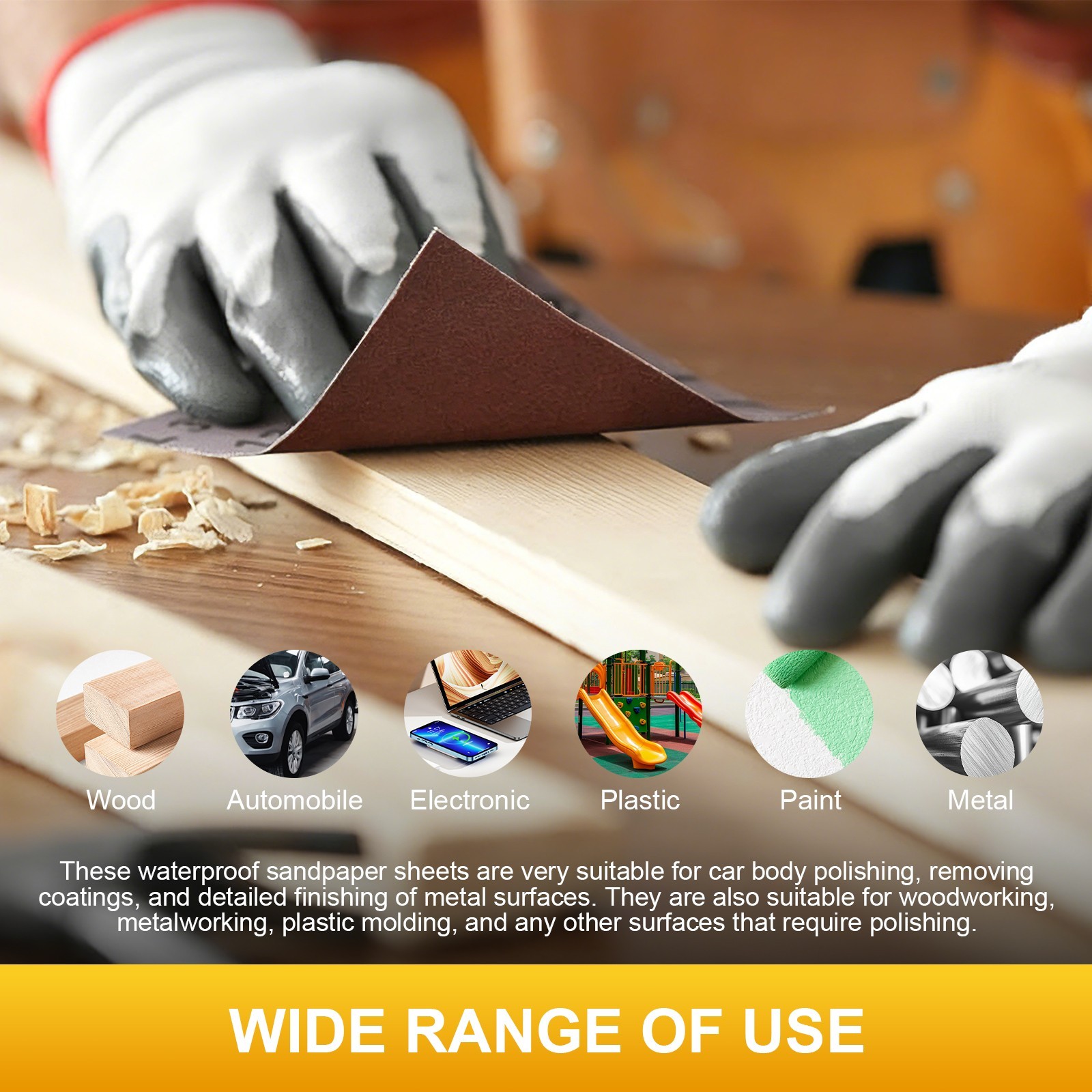 Silicon Carbide Wet Dry Sandpaper Assorted Waterproof Sanding Paper Polishing