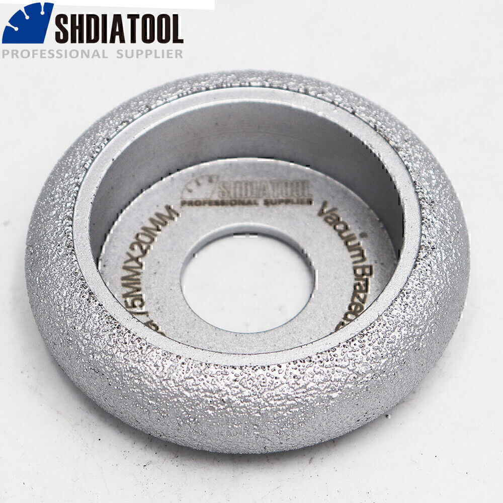 Dia 3 inch / 75mm Vacuum Brazed Diamond Convex Wheel Grinding Disc Dry or Wet .