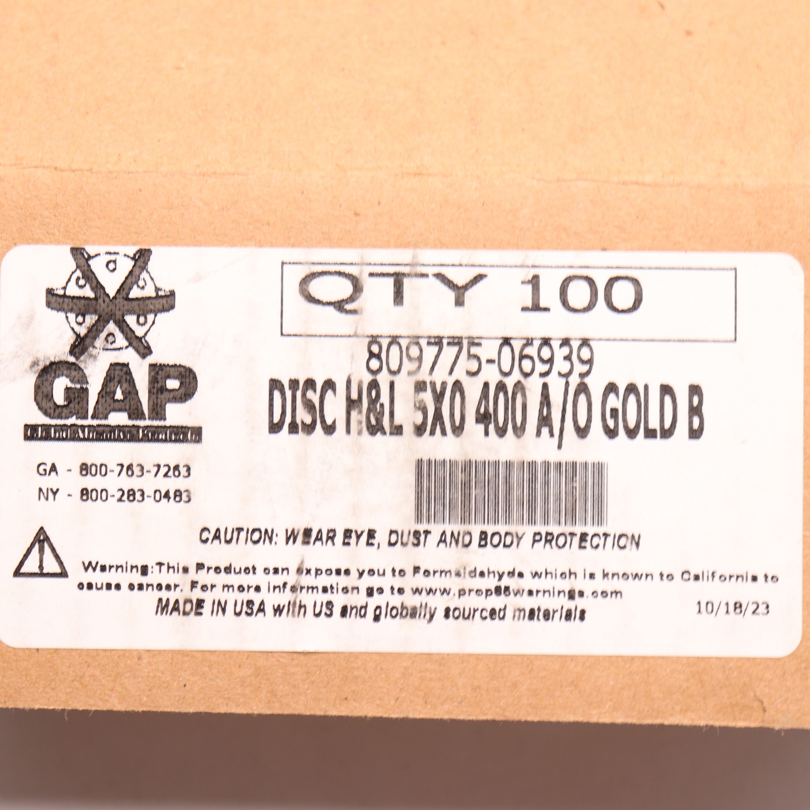 (100-Pk) Gap Hook & Loop Disc Super Fine Grade Coated C Weight Paper Backing