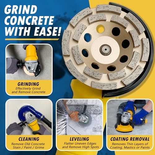 4″ Diamond Grinding Wheel for Premium Double Row – 5/8″-11 Arbor 4″ – 16 Segs