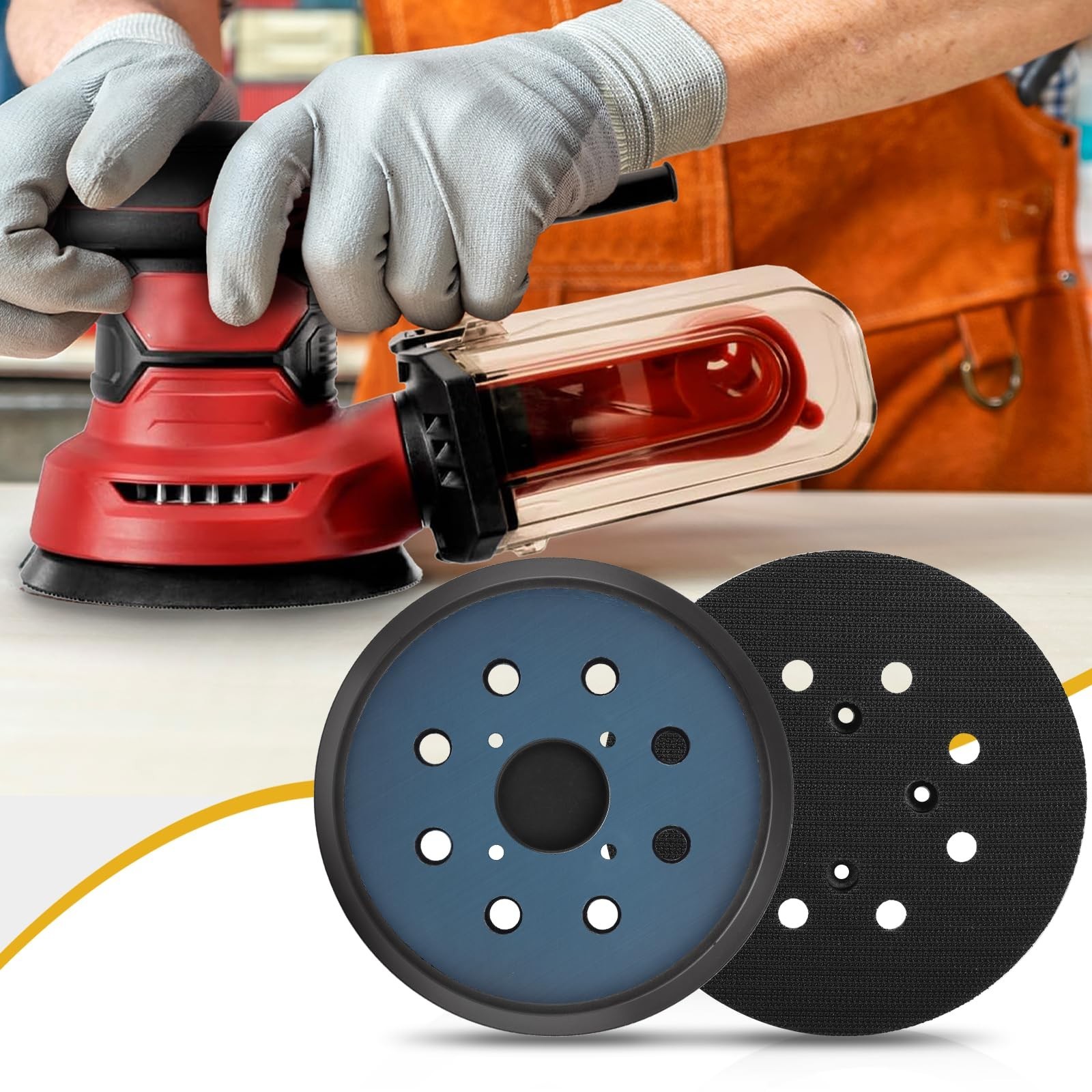 5″ 8-Hole Hook & Loop Sander Pads – 2 Pack Replacement for Orbital Sanders