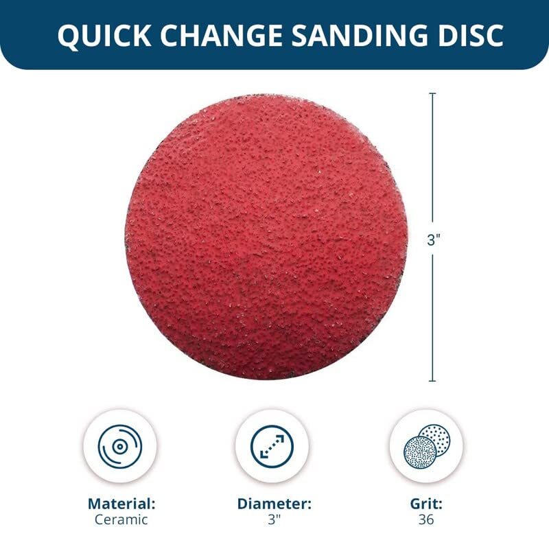 3 In 75mm Sanding Discs Quick Change Ceramic Drill & Die Grinder Sanding Disc