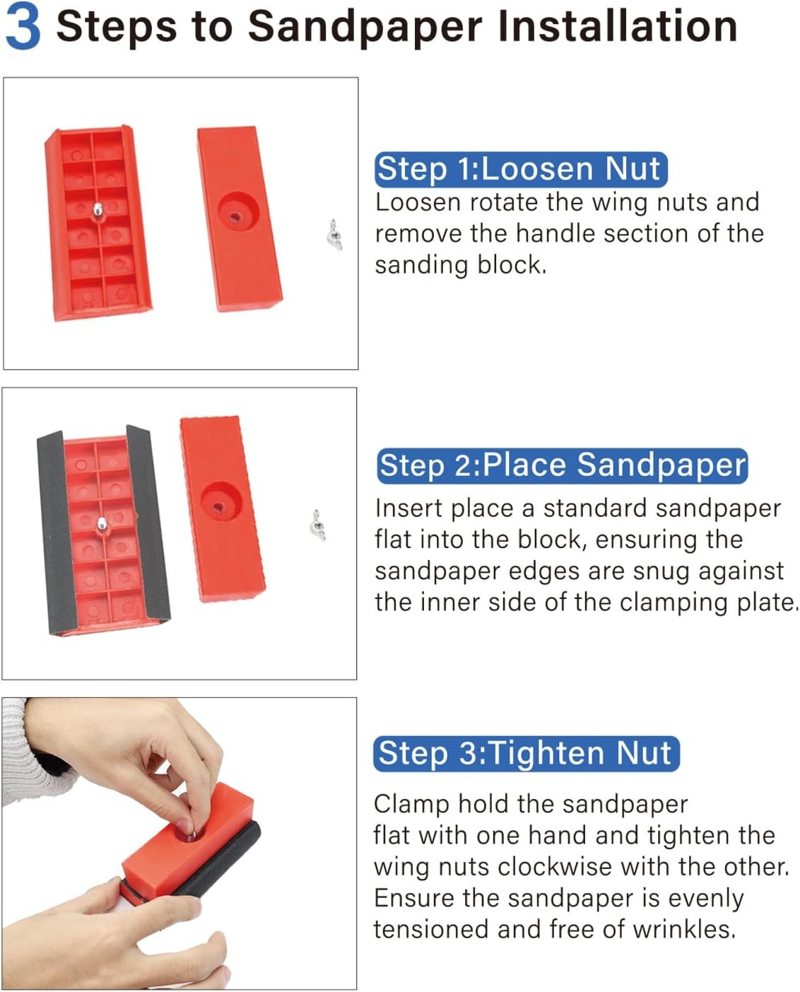 Hand Sanding Blocks Auto Body 25Pcs Sandpaper Woodworking Furniture Sander Hand