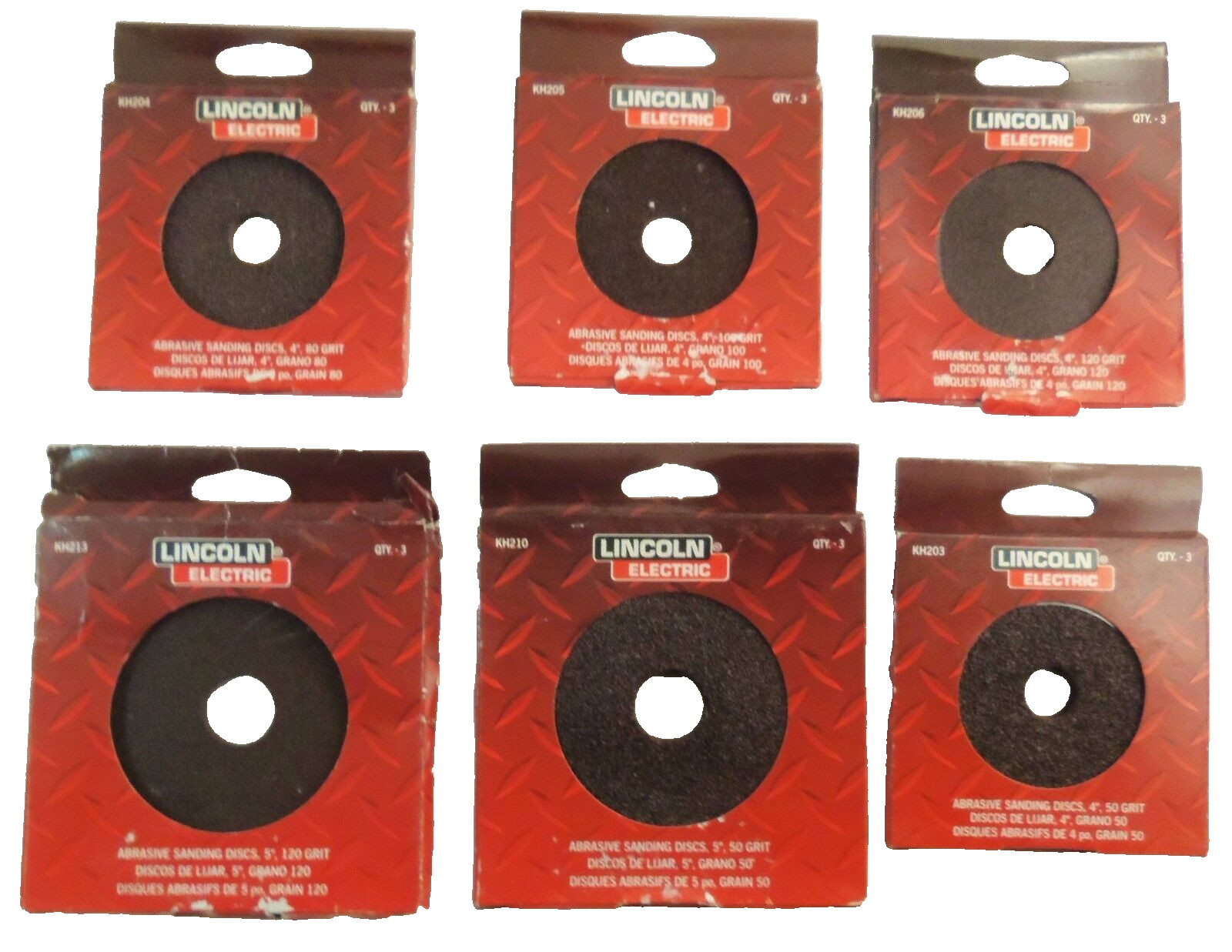 Lincoln Electric Sanding Discs Multiple Grit Lot of 6