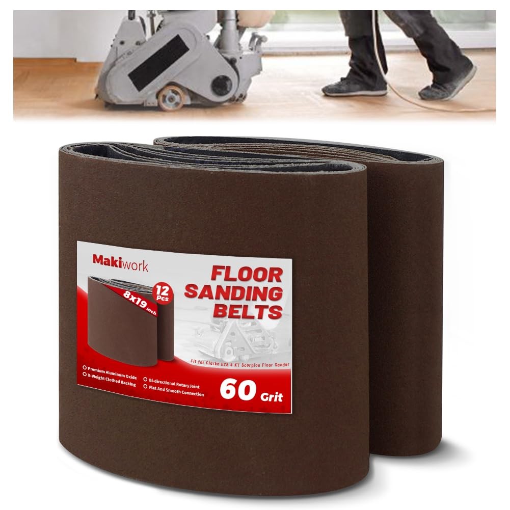 12 PCS 8×19 Inch 60 Grit Sanding Belts EZ 8 Drum Sander Sandpaper Rolls Polish