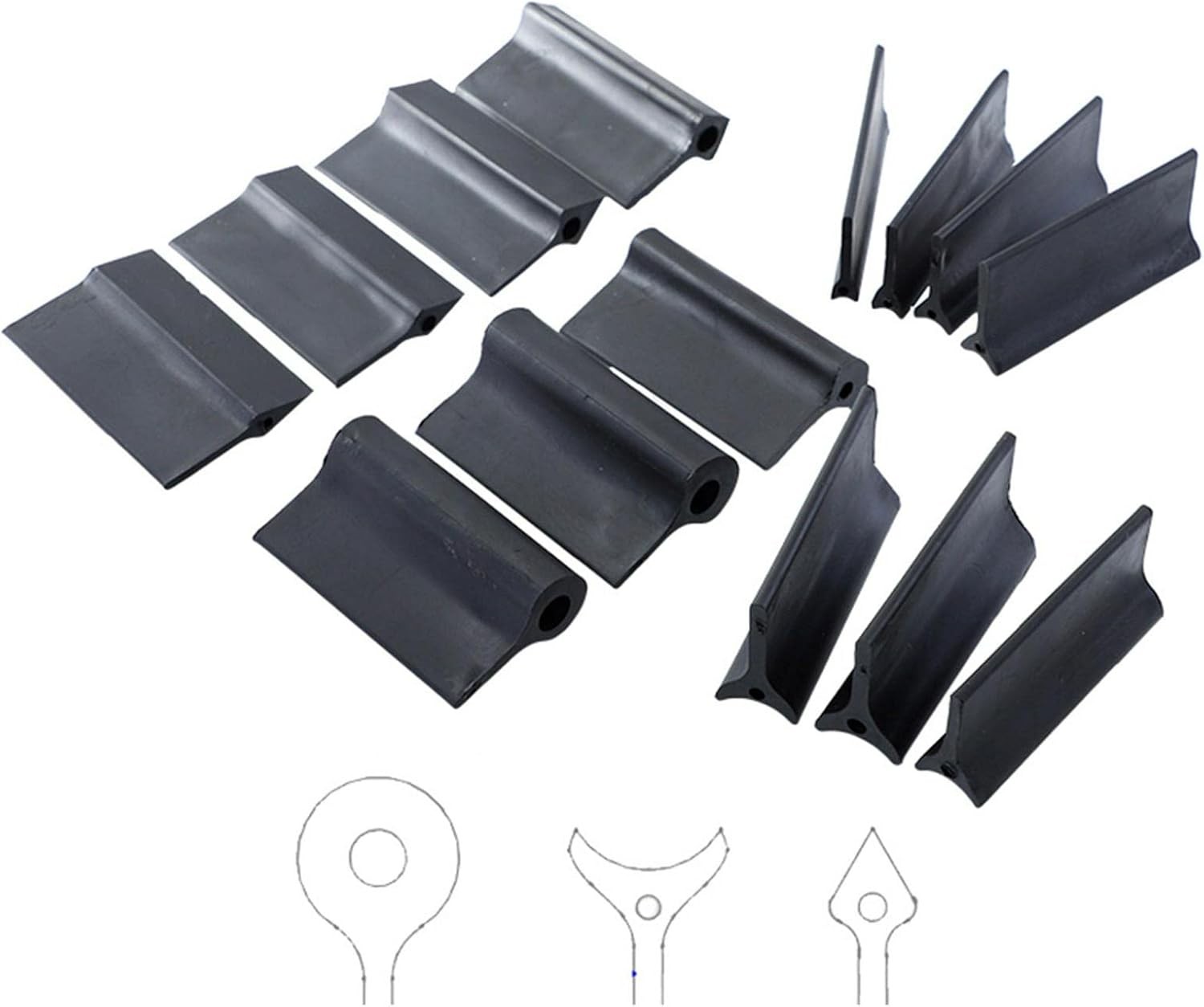 14Pcs Flexible Rubber Polishing Pad, Rubber Sanding Grips for Convex & Concave P