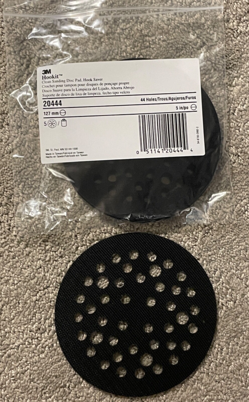 Set 5 Hookit 3M Clean Sanding 5″ Disc Pad 44 holes Hook Saver 20444