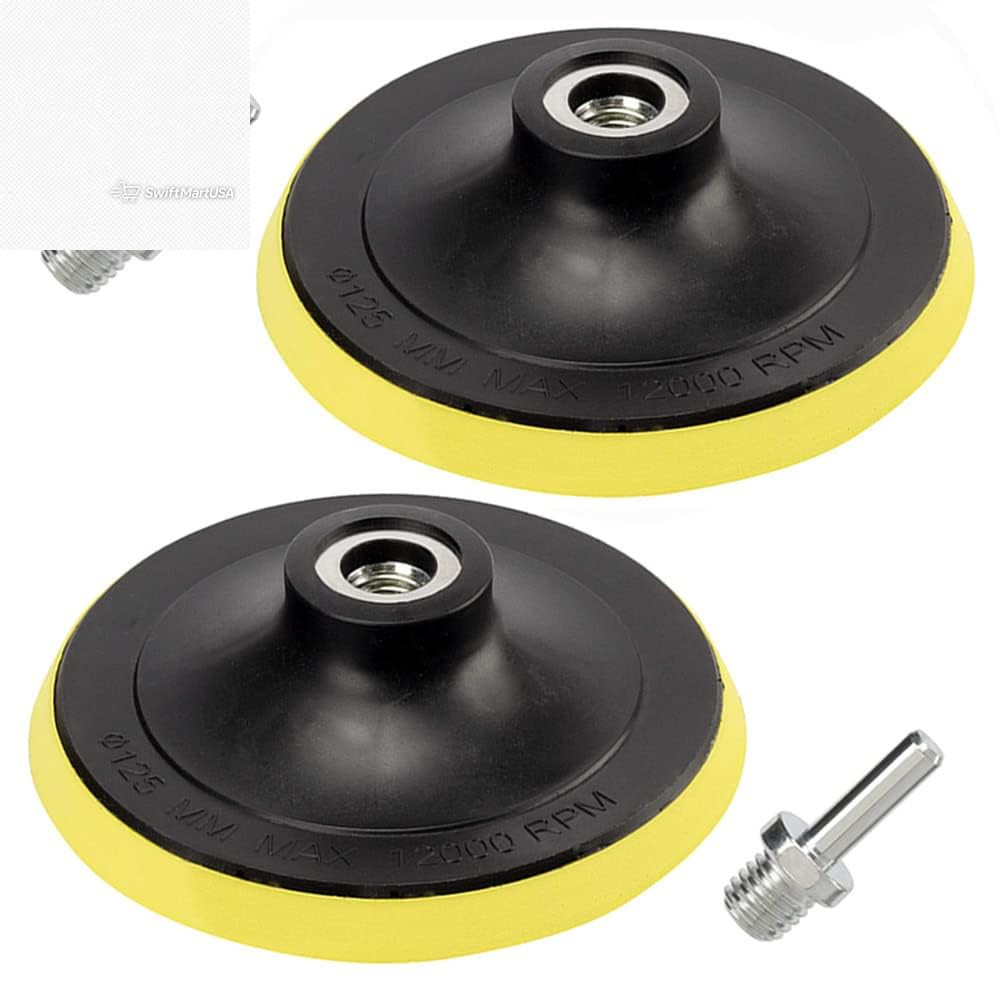 2 Pack 5 Inch Hook and Loop Backing Pad with M14 Thread,Rotary Buffing Pad Sandi