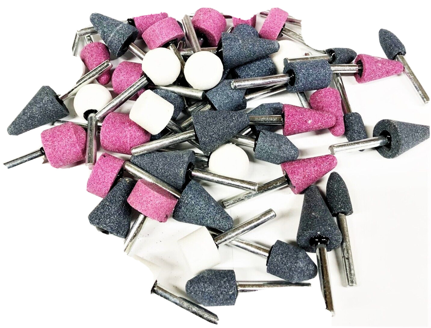 50pc ASSORTED MOUNTED POINT POLISHING ABRASIVE GRINDING WHEEL STONES 1/4 SHANK