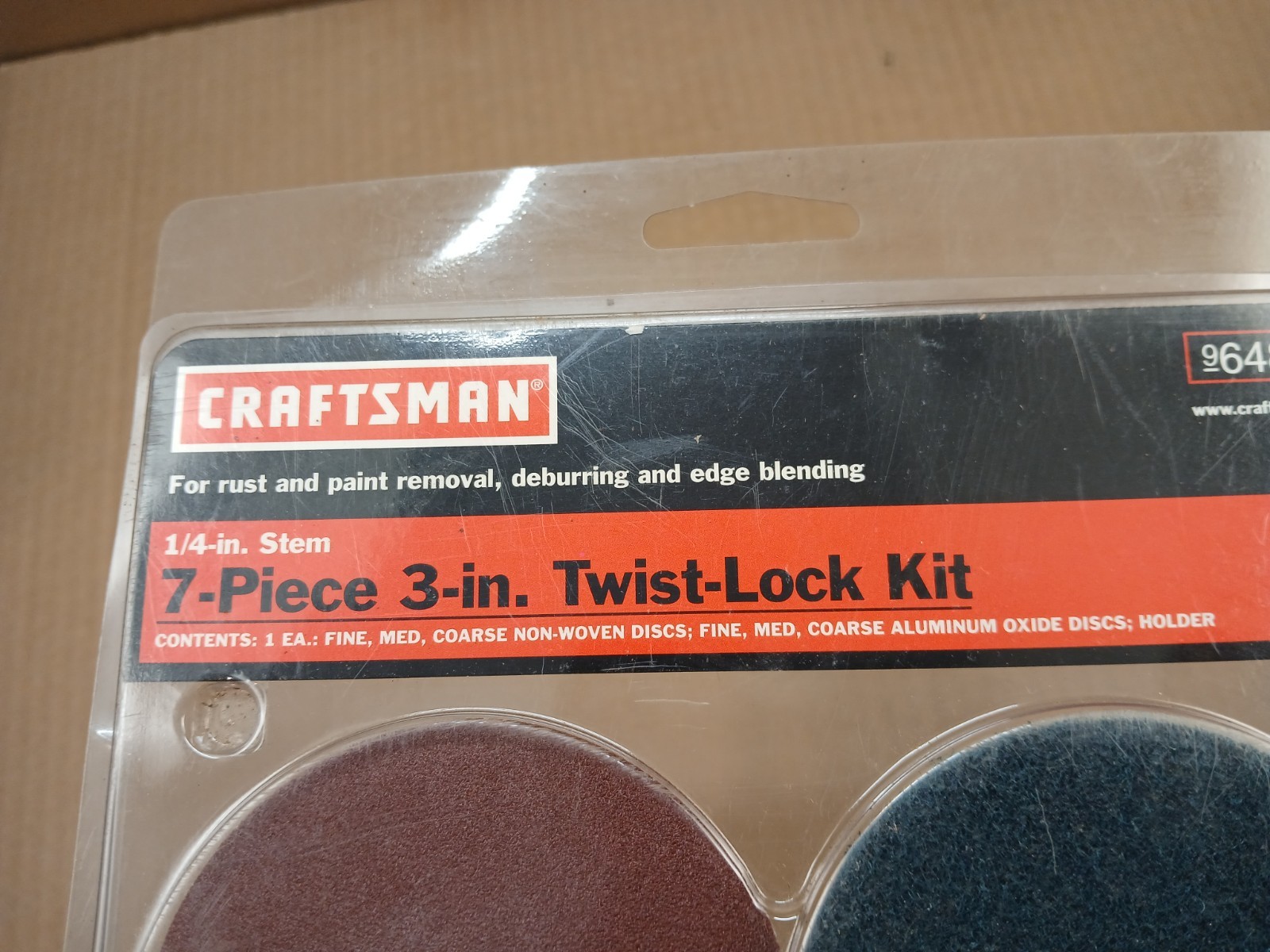 Craftsman 9-64876 7-Piece 3″ Twist Lock Kit 1/4″ Stem Rust/Paint Removal NOP