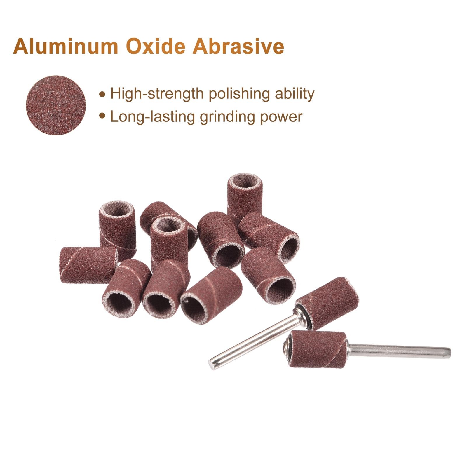 100 Pcs 1/4 Inch Sanding Sleeves Set 180 Grit with 2 Pcs 1/8 Inch Mandrels