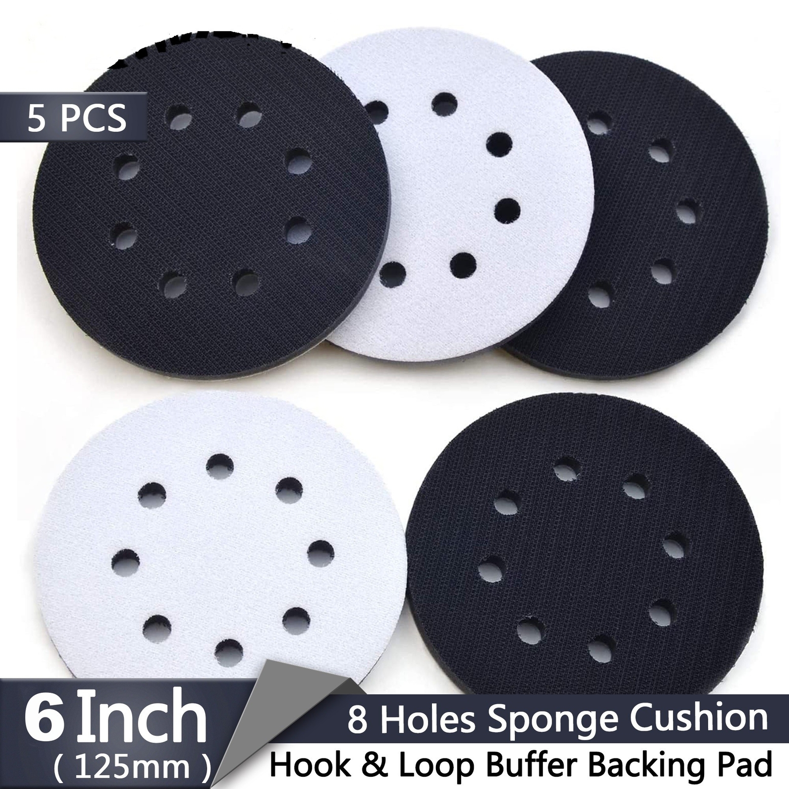 6 Inch Soft Density Interface Pad Hook Loop 6″ Sponge Cushion Buffer Backing Pad