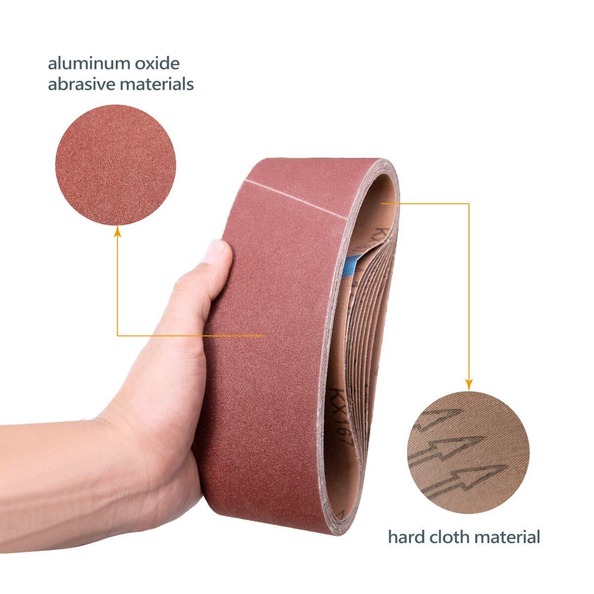 3 x 18 Inch Sanding Belts, 5 Each of 40/60/80/120 Grits, 20PK, Aluminum Oxide…