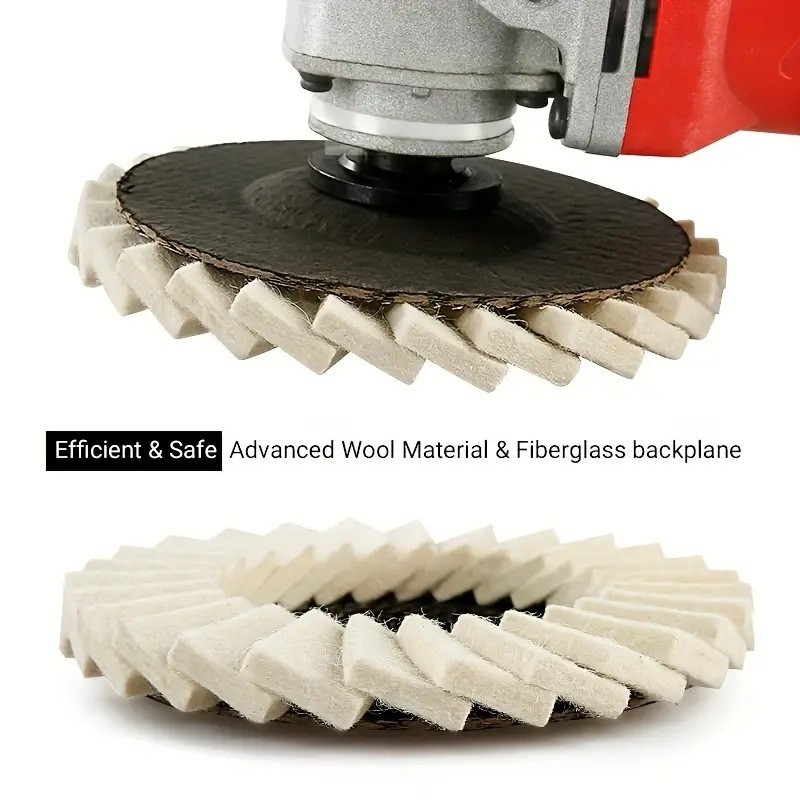 5″ Wool Felt Flap Disc Metal working Polishing Buffing Wheel For Angle Grinder
