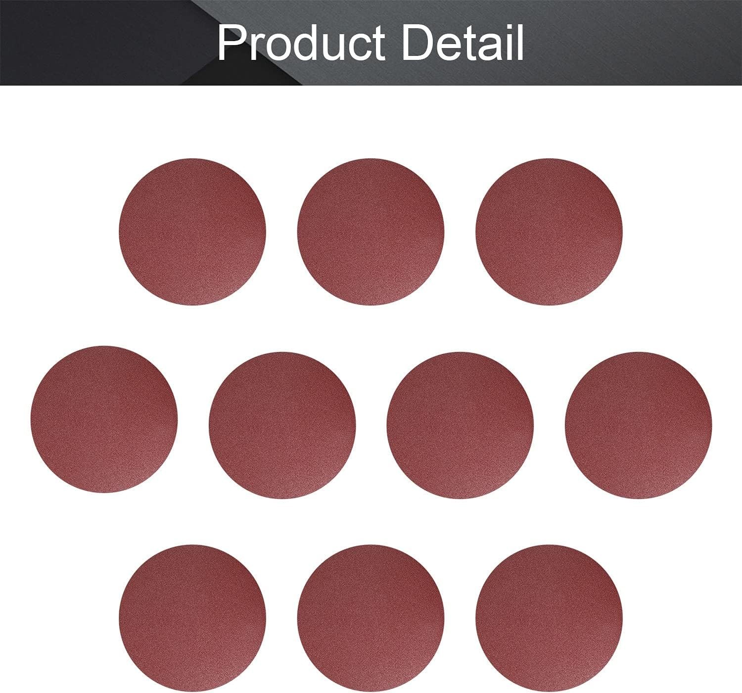 9″ Inch Dia Hook and Loop Sanding Disc 80 Grits Flocking Sandpaper – 10 Pack