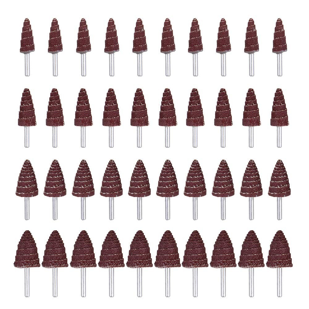 40 Pack 80 Grit Flap Sanding Wheels 1/4 Shank Cone Grinding Heads