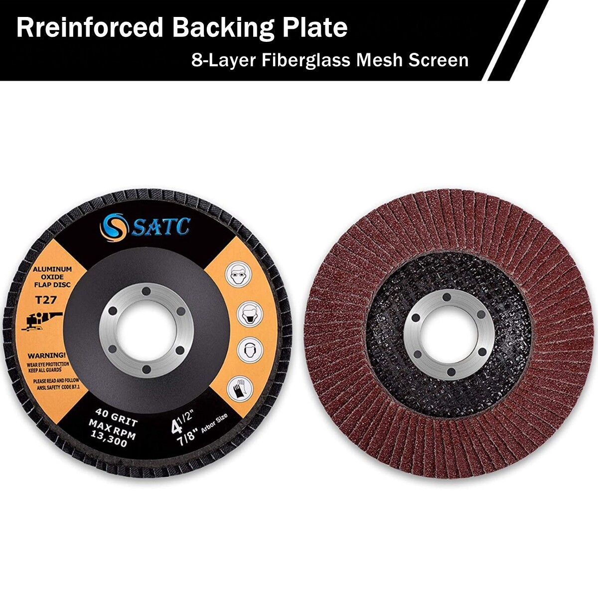 40-Pack 4.5 x7/8″ Flap Disc 4-1/2 40 60 80 120 Grit Angle Grinder Sanding Wheels