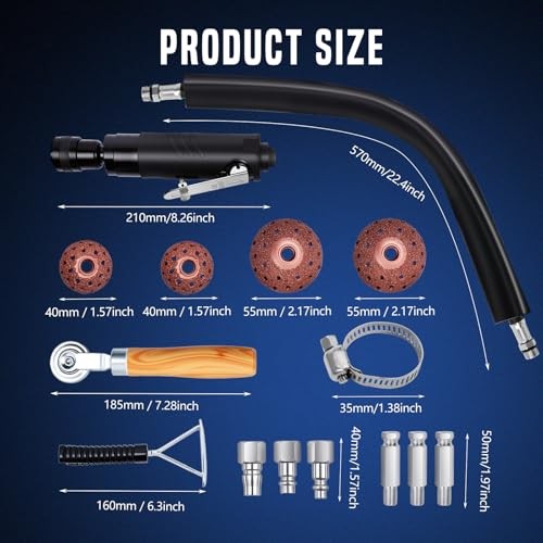 Air Tire Repair Polish Patch Tools, Includes 2500 RPM Low Speed Air Tire 15PCS