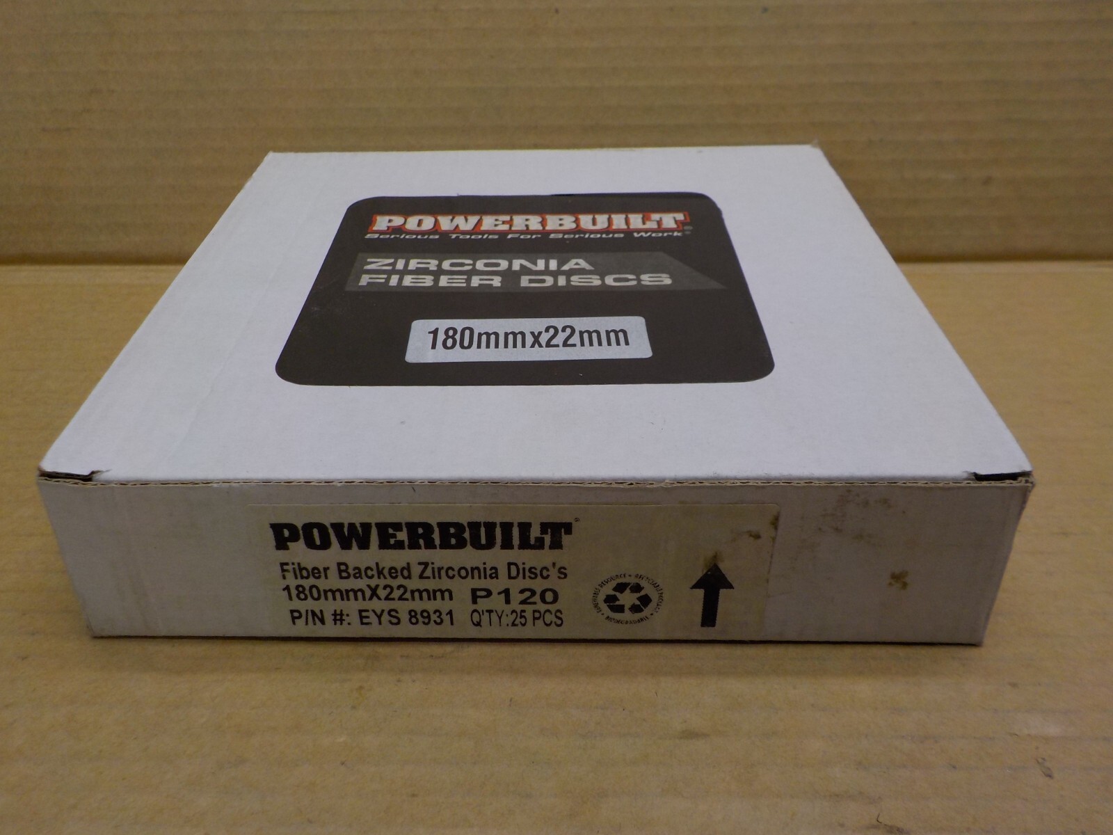 Powerbuilt 180x22mm P120 Zirconia Discs, 25 Pack Sanding Discs,